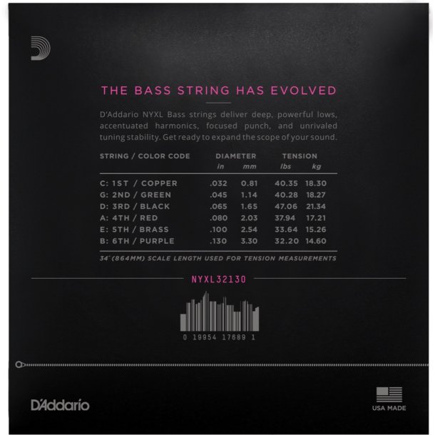 D'Addario NYXL32130, Medium 032 - 130 (6-str)